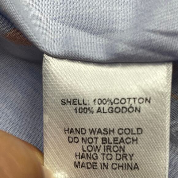 Karlie womens Floral Vine Poplin Button Up Top Blue Long Sleeve size S New - Picture 5 of 9